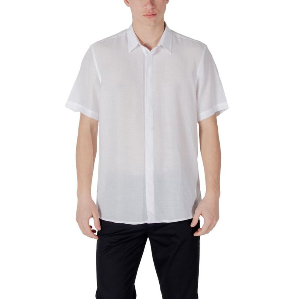 Antony Morato White Lyocell Shortsleeve Men's Shirt
